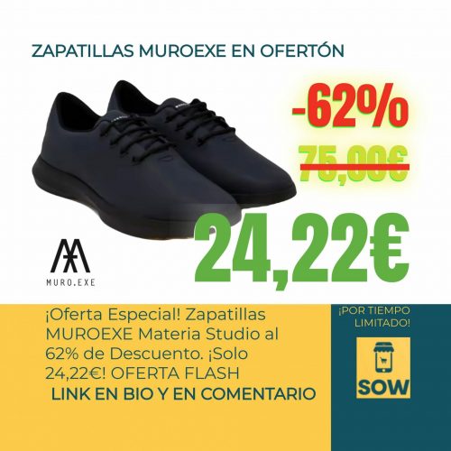 Imagen de las Zapatillas MUROEXE modelo Materia Studio, disponibles en color negro.