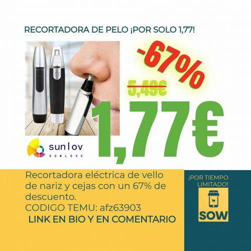 Recortadora eléctrica de vello de nariz y cejas, ¡descuento del 67%!