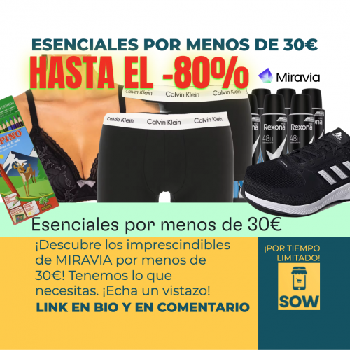 Oferta de esenciales por menos de 30€ en Miravia