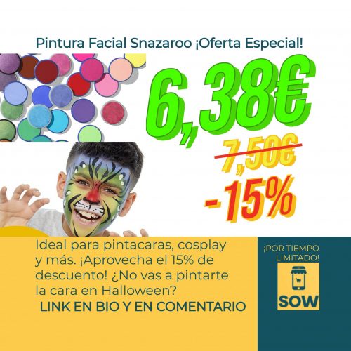 Pintura Facial y Corporal Snazaroo de 18 ml en Oferta: ¡-15%! Perfecta para Pintacaras, Cosplay y Más