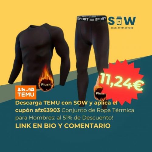 Conjunto De Ropa Térmica Para Hombres, Capas Base Cálidas Para El Invierno. Precio actual: 11,24€ (51% de descuento, precio original 22,99€). Envío gratis en cada pedido.