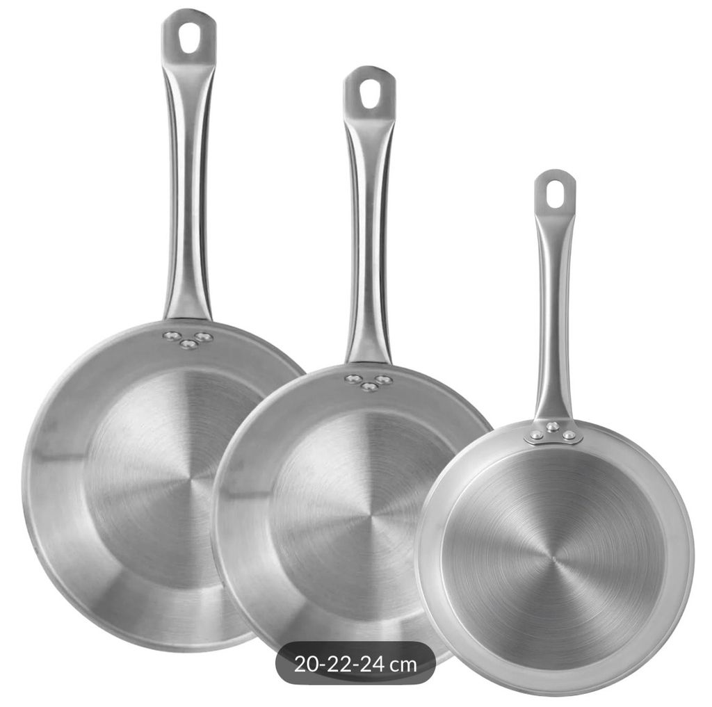 Juego de 3 sartenes Well Home de acero inox por 30,64 €