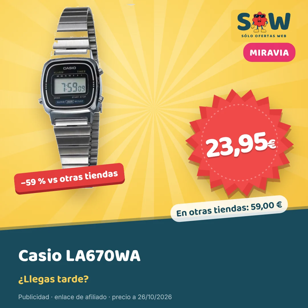 Reloj Casio LA670WA plateado por 23,95 €