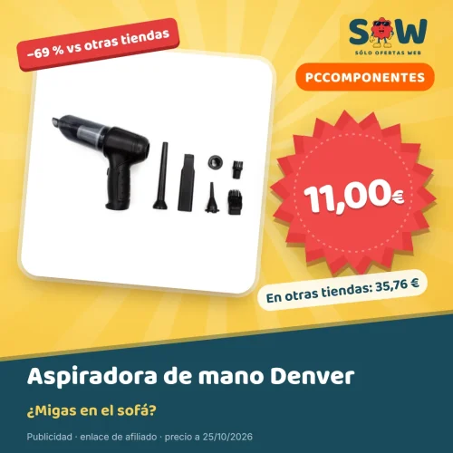 Aspiradora de mano Denver HVC-45 de 5000 Pa por 11 €