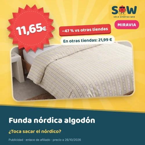 Funda nórdica Altea 100 % algodón 150×220 por 11,65 €