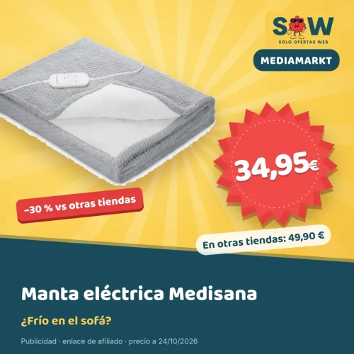 Manta eléctrica Medisana HB 416, 180×130 cm, por 34,95 €