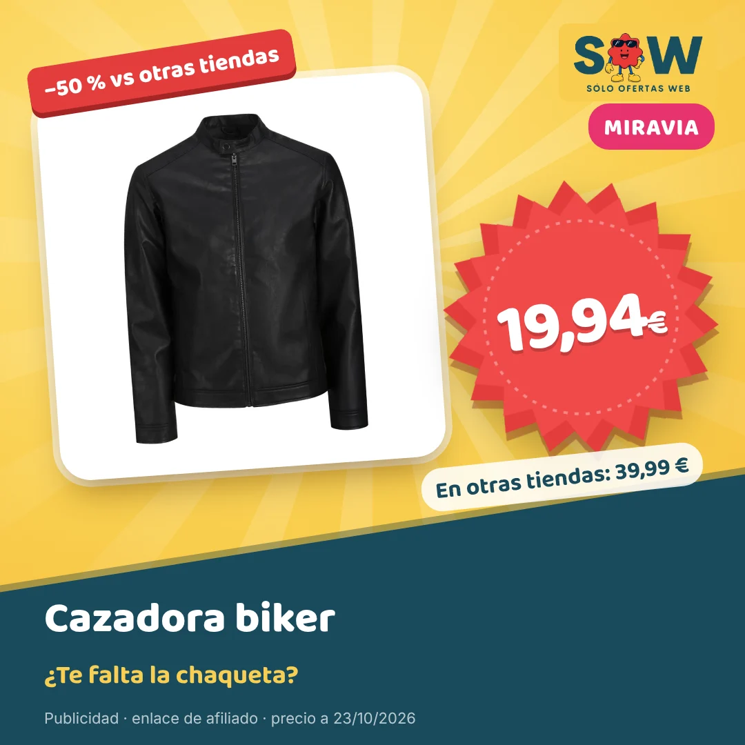 Cazadora biker Jack & Jones efecto piel por 19,94 €