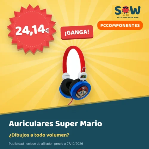 Auriculares infantiles Super Mario de OTL por 24,14 €