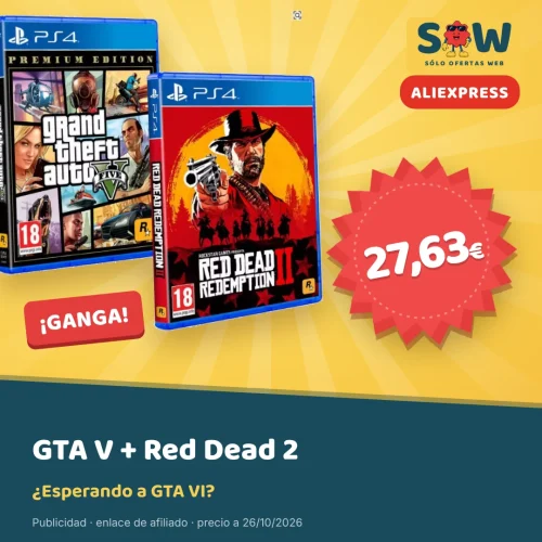 Pack PS4: GTA V Premium + Red Dead Redemption 2 por 27,63 €