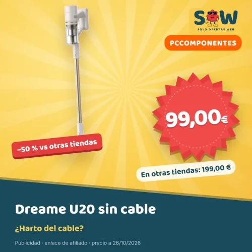 Aspiradora escoba sin cable Dreame U20 por 99 €