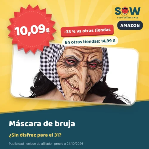 Máscara de bruja con capucha Boland, talla adulto, por 10,09 €