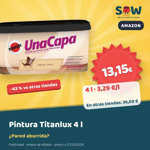Pintura Titanlux Una Capa salmón suave 4 l por 13,15 €