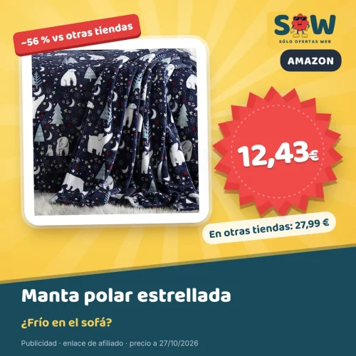 Manta polar Fusion Noche Estrellada 120×150 por 12,43 €