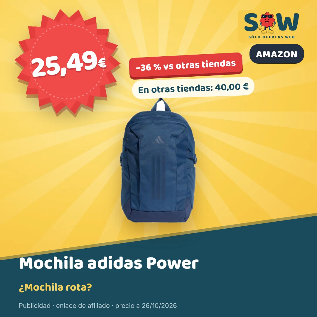 Mochila adidas Power azul marino por 25,49 €