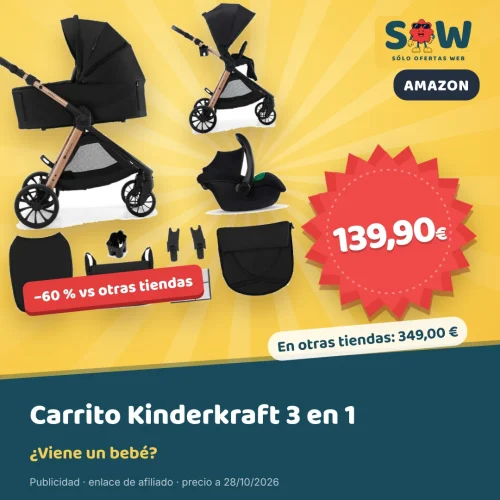 Carrito Kinderkraft Vesto 2, 3 en 1, por 139,90 €