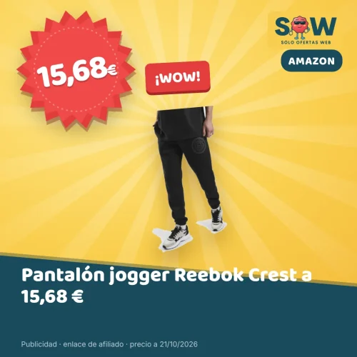 Pantalón jogger Reebok Crest a 15,68 €