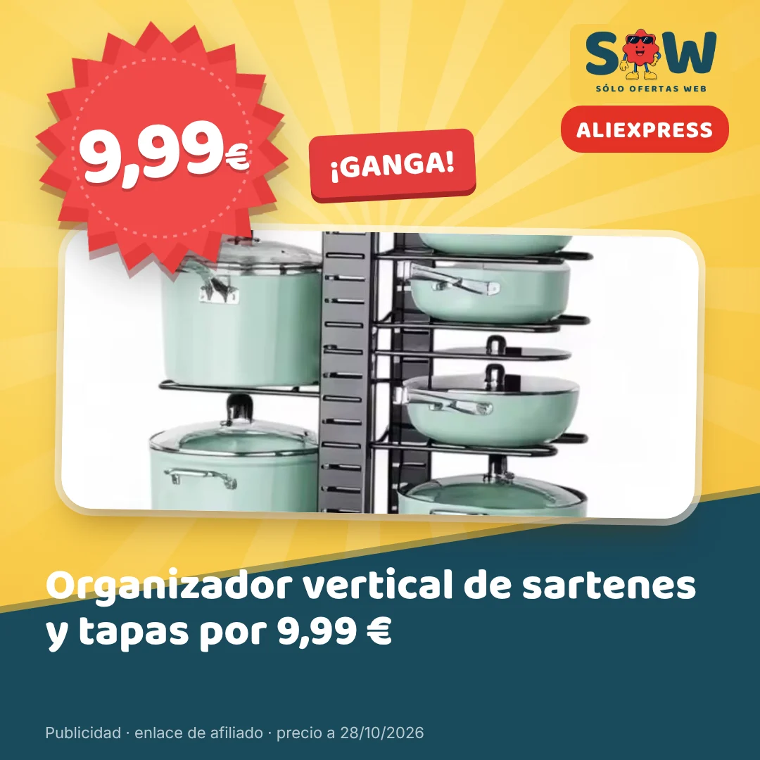 Organizador vertical de sartenes y tapas por 9,99 €