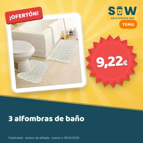 3 alfombras de baño absorbentes y antideslizantes