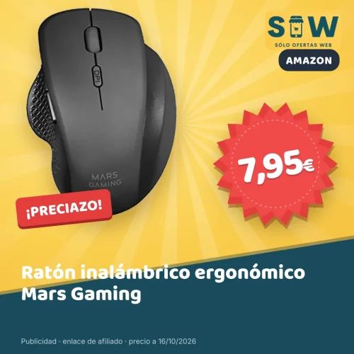 Ratón inalámbrico ergonómico Mars Gaming MMWERGO