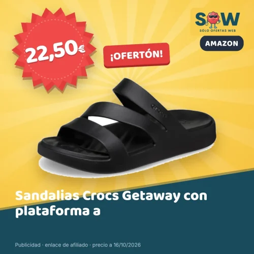 Sandalias Crocs Getaway con plataforma a mitad de precio
