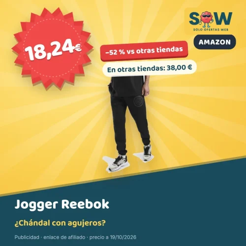 Pantalón jogger Reebok Crest a 18,24 €