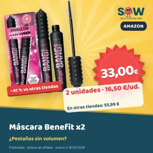 2 máscaras Benefit BADgal BANG! por 33 €