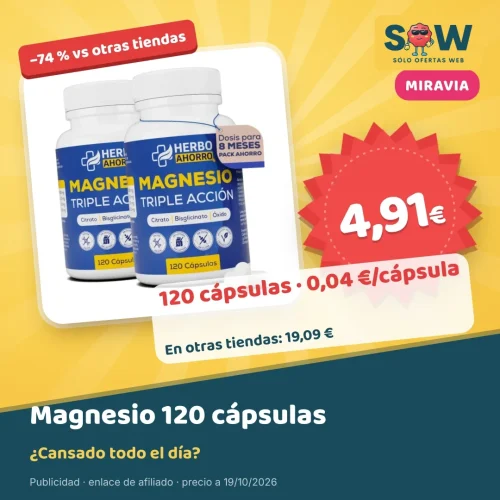 Magnesio Complex 120 cápsulas por 4,91 €