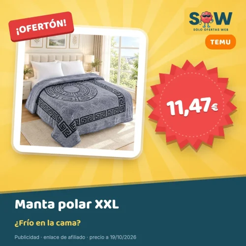 Manta polar 210 x 240 cm para cama de matrimonio por 11,47 €