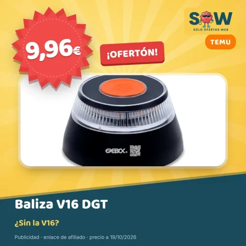 Baliza V16 homologada DGT con geolocalización por 9,96 €